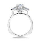 Star Halo Diamond Engagement Ring — R1113W