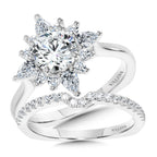 Star Halo Diamond Engagement Ring — R1113W