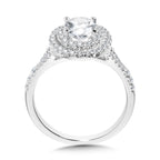 Oval-Shaped Double-Halo Split Shank Engagement Ring — R1117W-SR