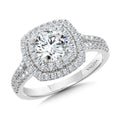Cushion-Shaped Double-Halo Split Shank Engagement Ring — R1119W-SR