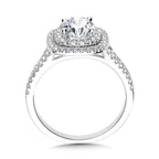 Cushion-Shaped Double-Halo Split Shank Engagement Ring — R1119W-SR
