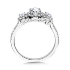 Round 3 Stone Halo Engagement Ring — R1120W-SR