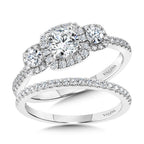Round 3 Stone Halo Engagement Ring — R1121W-SR
