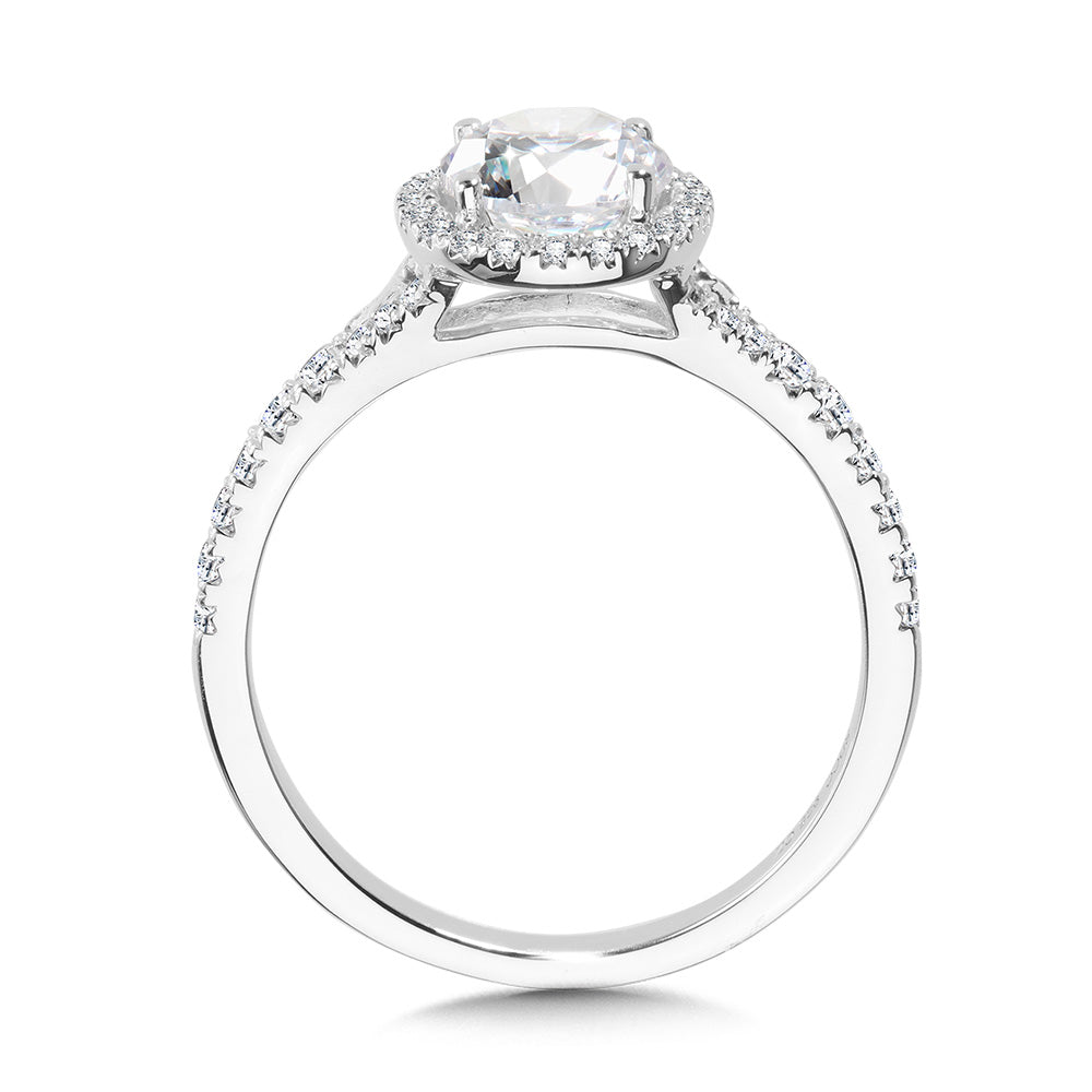 Round Split Shank Halo Engagement Ring — R1122W-SR