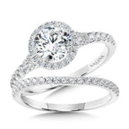 Round Split Shank Halo Engagement Ring — R1122W-SR