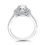 Round Double-Halo Split Shank Engagement Ring — R1125W-SR