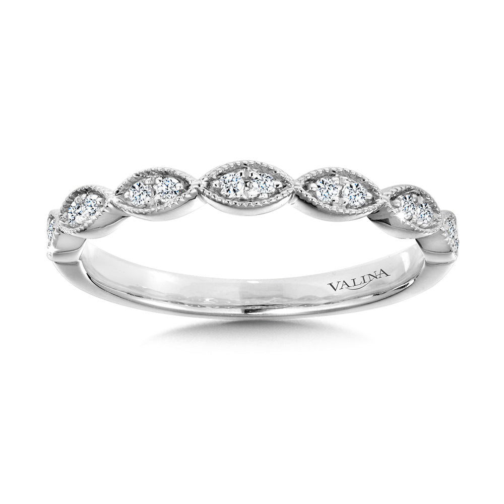 Scalloped Milgrain Diamond Wedding Band — R1126BW-SR