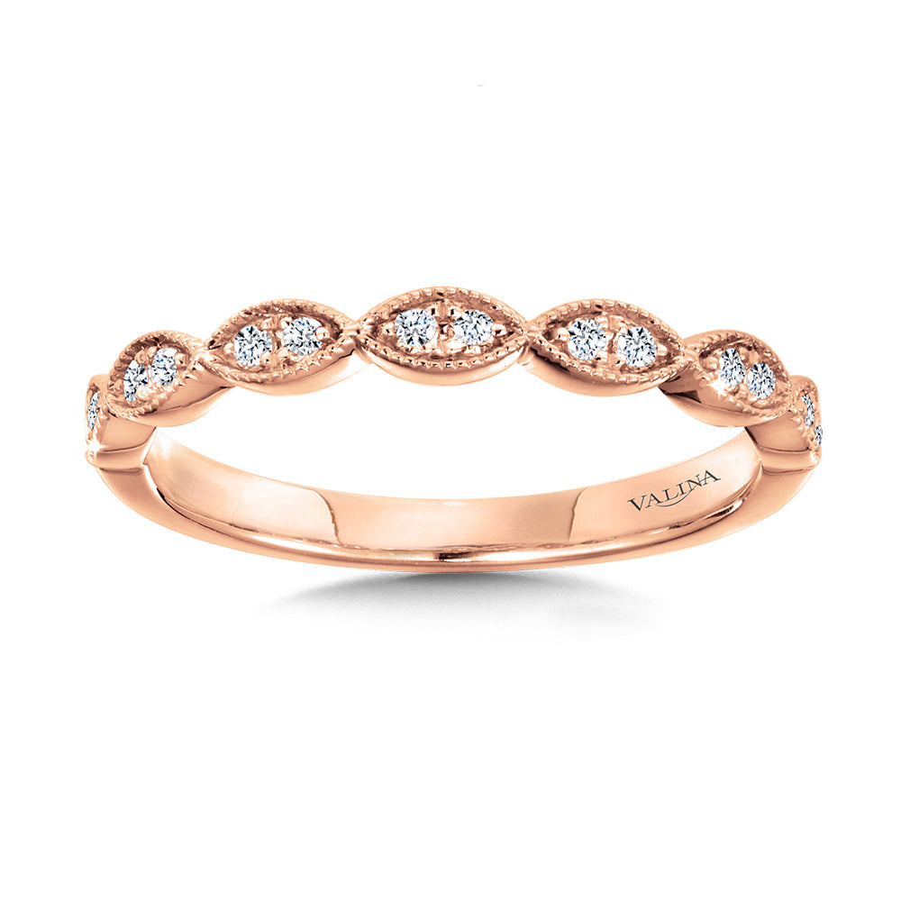 Scalloped Milgrain Diamond Wedding Band — R1128BP-SR