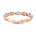 Scalloped Milgrain Diamond Wedding Band — R1129BP-SR