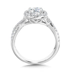 Crisscross Round Halo Engagement Ring — R1130W-SR