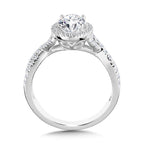 Crisscross Oval Halo Engagement Ring — R1132W-SR