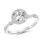 Crisscross Round Halo Engagement Ring — R1134W-SR