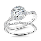 Crisscross Round Halo Engagement Ring — R1134W-SR
