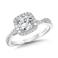 Crisscross Cushion-Shaped Halo Engagement Ring — R1135W-SR