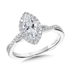 Crisscross Marquise Halo Engagement Ring — R1137W-SR