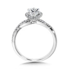 Crisscross Marquise Halo Engagement Ring — R1137W-SR