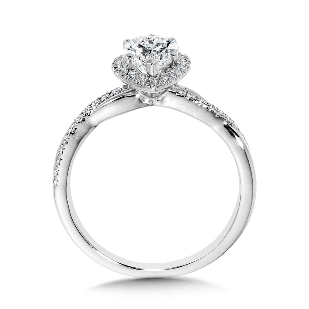 Crisscross Marquise Halo Engagement Ring — R1137W-SR