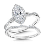 Crisscross Marquise Halo Engagement Ring — R1137W-SR