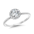 Classic Straight Halo Engagement Ring — R1138W-SR