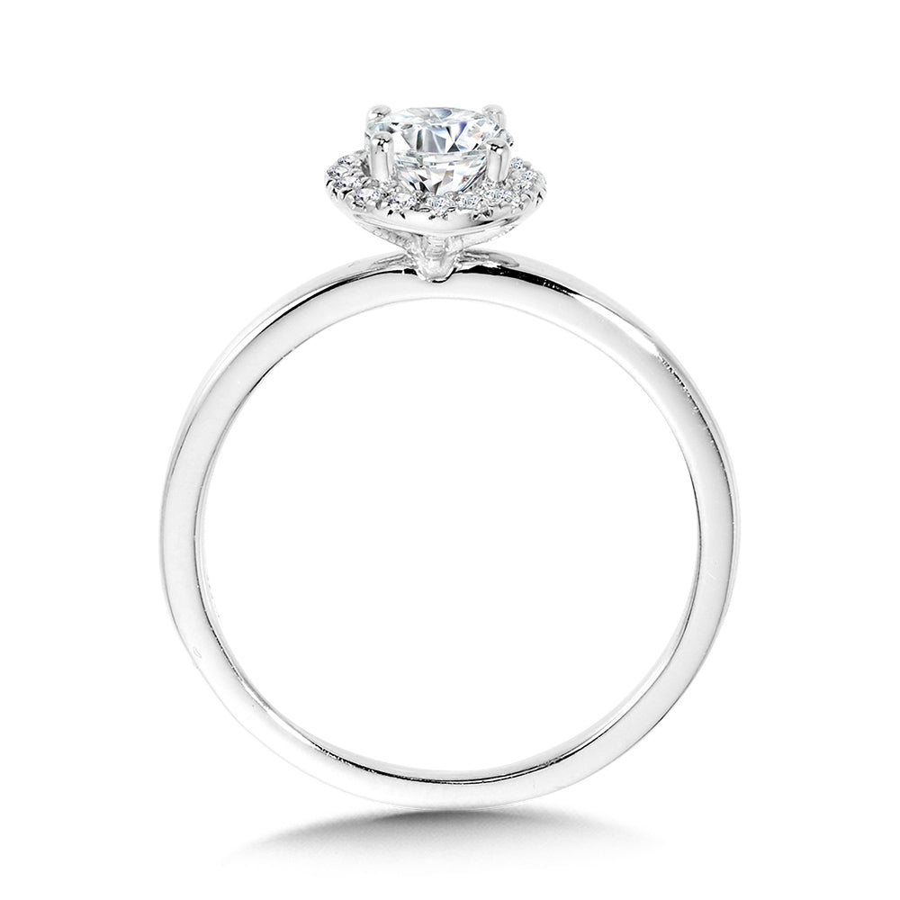 Classic Straight Halo Engagement Ring — R1138W-SR