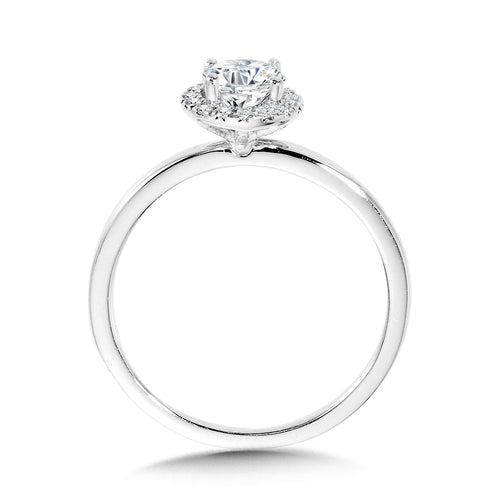 Classic Straight Halo Engagement Ring — R1138W-SR