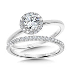 Classic Straight Halo Engagement Ring — R1138W-SR