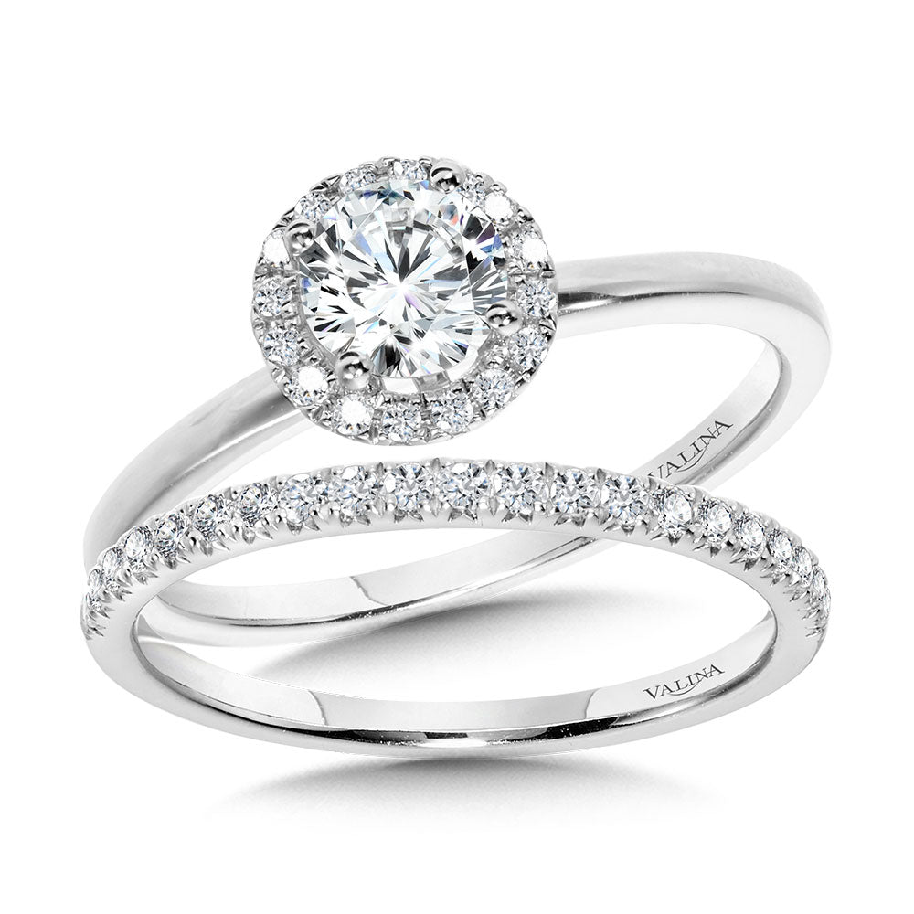 Classic Straight Halo Engagement Ring — R1138W-SR