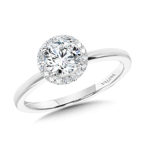Classic Straight Halo Engagement Ring — R1139W-SR