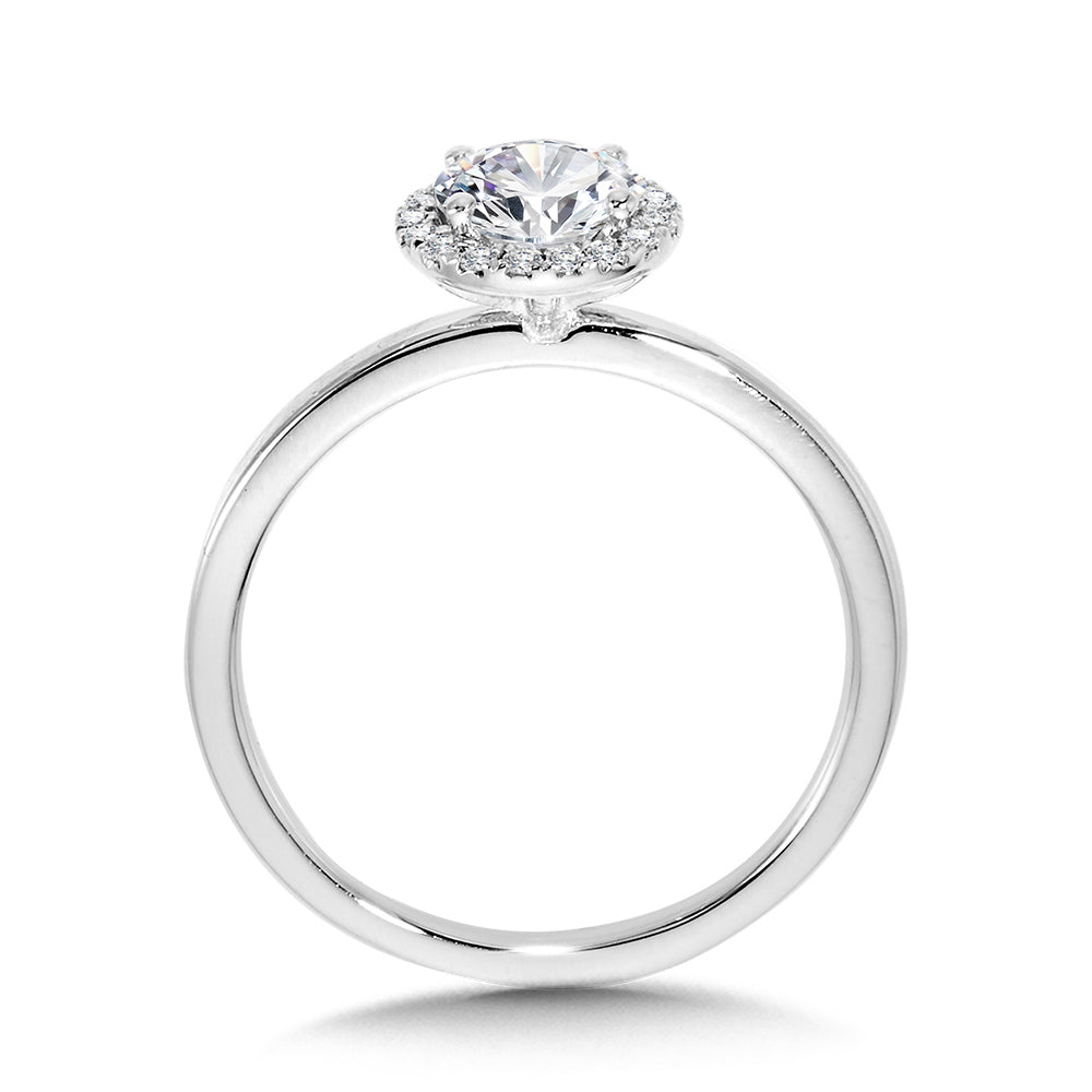 Classic Straight Halo Engagement Ring — R1139W-SR