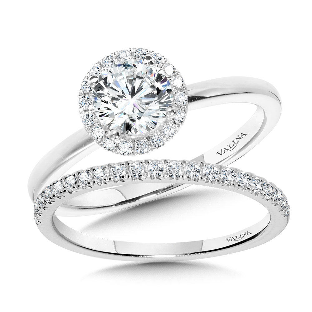 Classic Straight Halo Engagement Ring — R1139W-SR