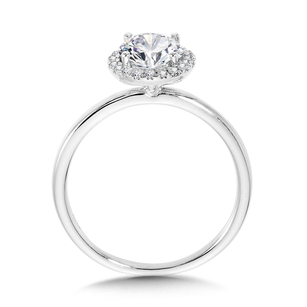 Classic Straight Halo Engagement Ring — R1140W-SR
