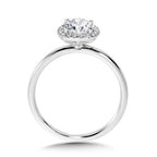 Classic Straight Cushion-Shaped Halo Engagement Ring — R1141W-SR