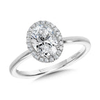 Classic Straight Oval Halo Engagement Ring — R1142W-SR