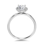 Classic Straight Oval Halo Engagement Ring — R1142W-SR