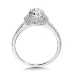 Straight Double-Halo Engagement Ring — R1145W-SR