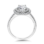 Straight Double-Halo Engagement Ring — R1146W-SR