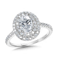 Straight Oval Double-Halo Engagement Ring — R1147W-SR