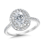 Straight Oval Double-Halo Engagement Ring — R1147W-SR