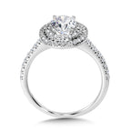 Straight Oval Double-Halo Engagement Ring — R1147W-SR