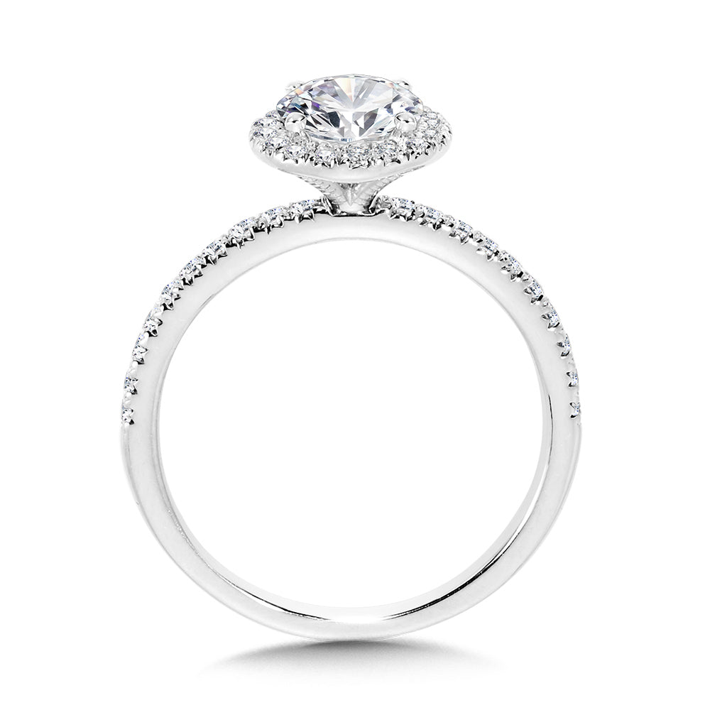 Classic Straight Halo Engagement Ring — R1148W-SR