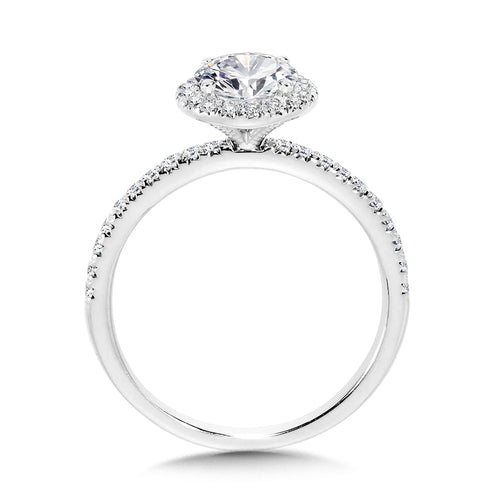 Classic Straight Halo Engagement Ring — R1148W-SR