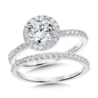 Classic Straight Halo Engagement Ring — R1148W-SR