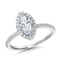 Classic Straight Marquise Halo Engagement Ring — R1149W-SR
