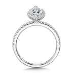 Classic Straight Marquise Halo Engagement Ring — R1149W-SR