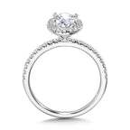Classic Straight Oval Halo Engagement Ring — R1150W-SR