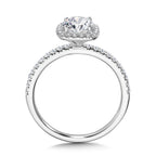 Classic Straight Cushion-Shaped Halo Engagement Ring — R1151W-SR