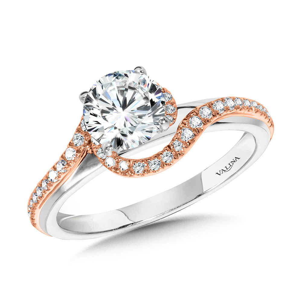 Bypass Spiral Dual-Tone Engagement Ring — R1154WP-SR