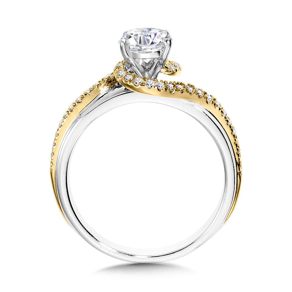 Bypass Spiral Two-Tone Engagement Ring — R1154WY-SR