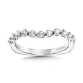 Curved Single Shared Prong Diamond Wedding Band — R1155BW