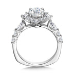 Statement Star Halo Diamond Engagement Ring — R1155W